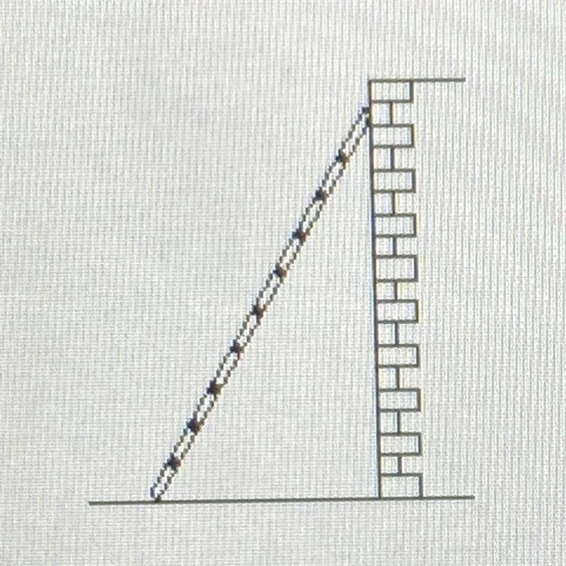 the proper angle for a ladder is about 75 degrees. from the ground. suppose you have-example-1