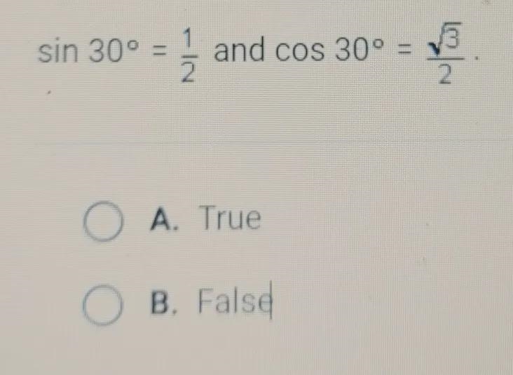 Sin 300 and cos 30º = 5 ° 2 2. ✓-example-1