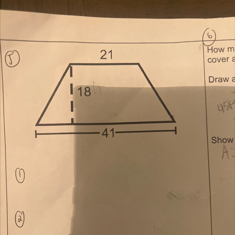 I need to use the formula for a trapezoid and find the area and perimeter-example-1