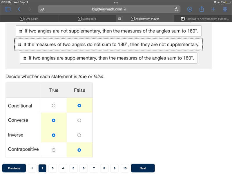 Math the conditional statement p and a-example-1