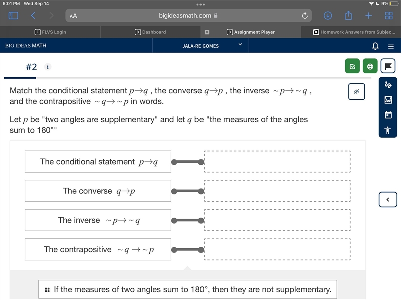 Math the conditional statement p and a-example-2