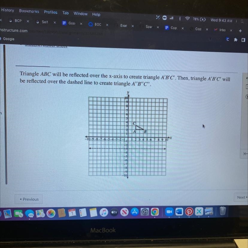 Which single transformation will have the same effect on the figure? A. reflection-example-1