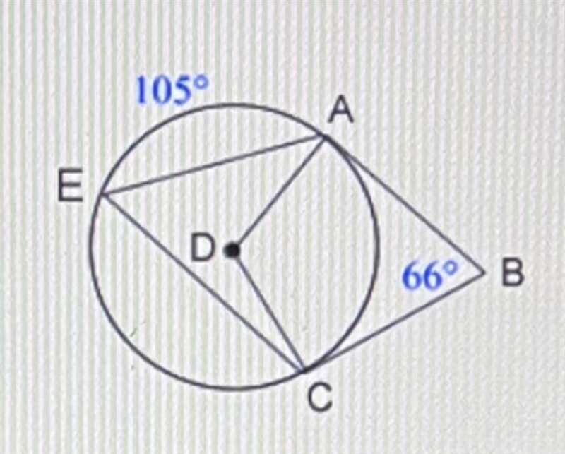 Given segments AB and BC are tangent to circle C, find m-example-1