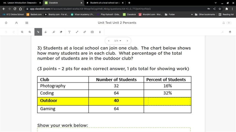 Students at a local school can join one club. The chart below shows how many students-example-1