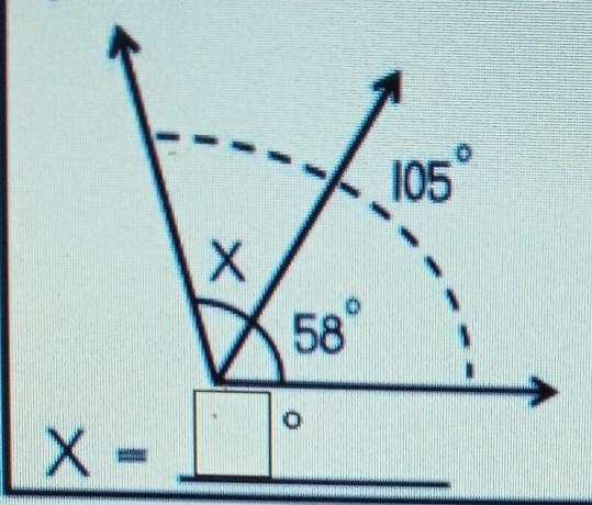 Find the missing angle by finding the value of the X-example-1