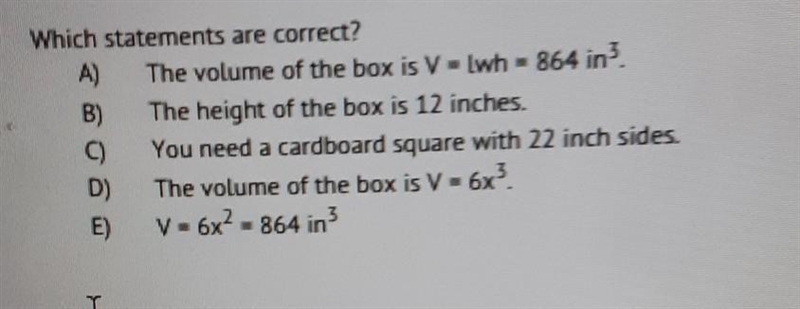 u want to construct an open-top box that is 6 inches deep, with a square base. it-example-1