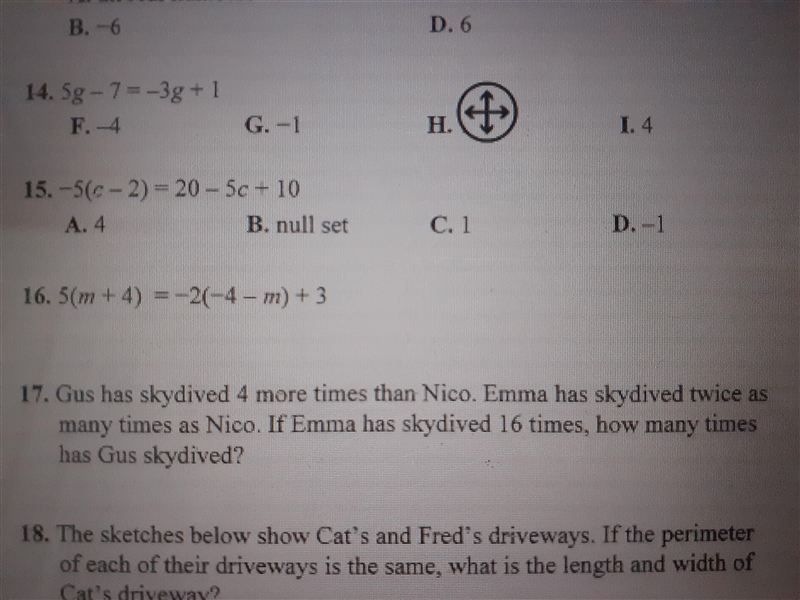 Gus has skydived 4 more times than Nico. Emma has skydived 16 times, how many times-example-1