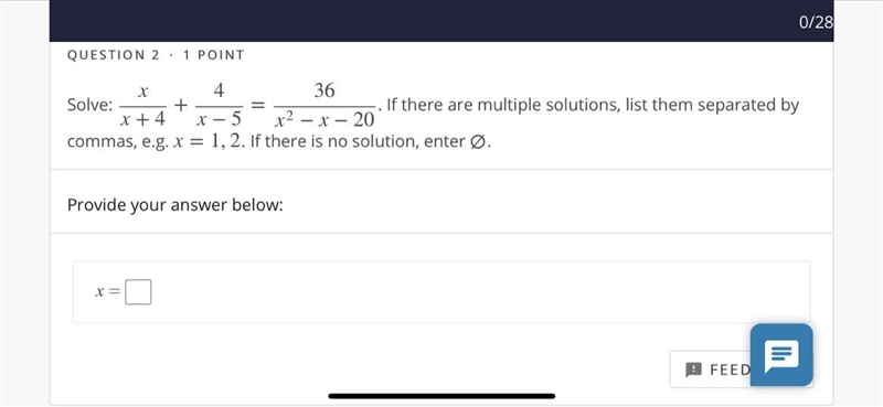 Solve: If there are multiple solutions, list them separated by commas, e.g. x=1,2. If-example-1