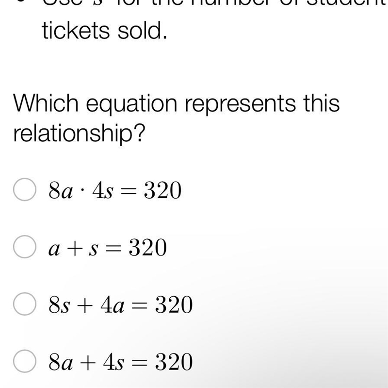 A school sells adult tickets and student tickets for a play. Adult tickets cost $8 each-example-1