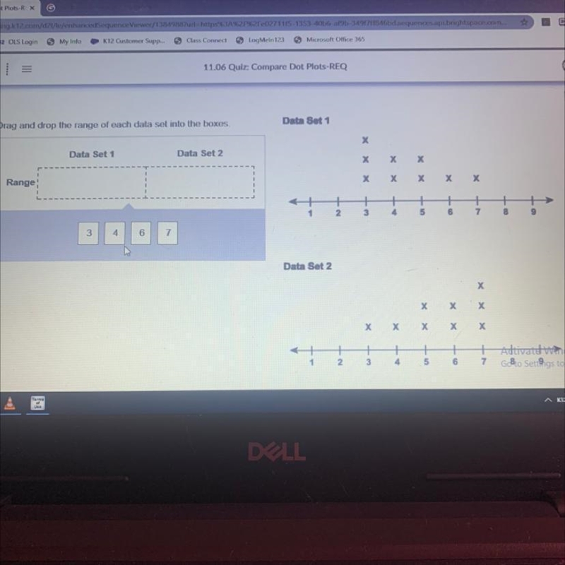 Drag and drop the range of each data set into the boxes. Data Set 1 х Data Set 1 Data-example-1