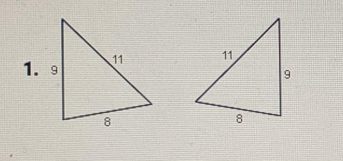 Which congruents postulate or theorem could be used to prove that the two triangles-example-1