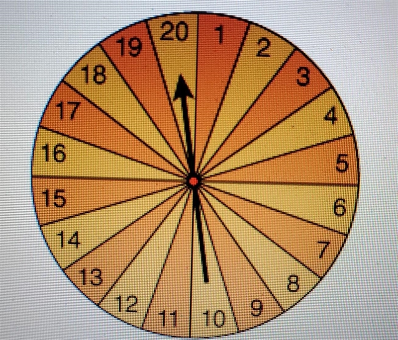 If you spin the spinner, what is the probability it will stop on a multiple of 3? 1/4, 1/2, 3/20, 3/10.​-example-1