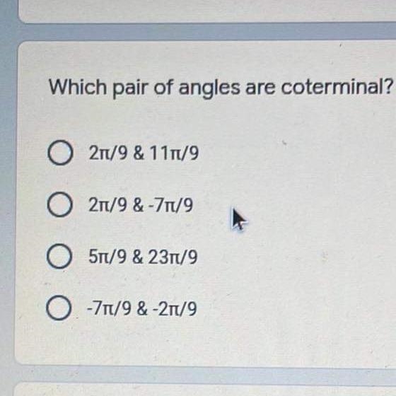 Which pair of angles are coterminal?-example-1