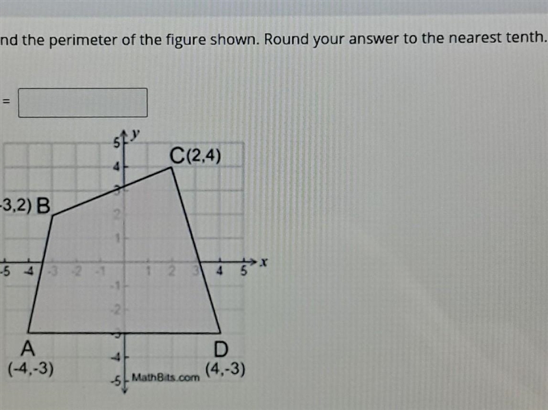 Find the perimeter of the figure shown. Round your answer to the nearest tenth.-example-1