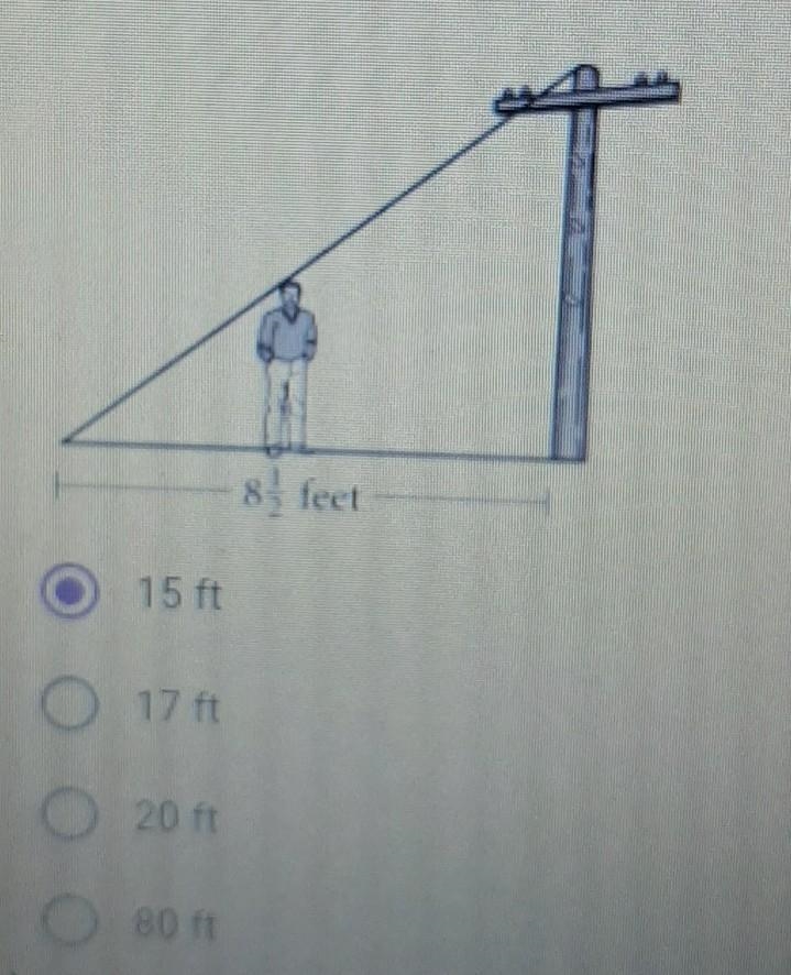 7. Lloyd is standing near a telephone pole. When his head touches the support wire-example-1