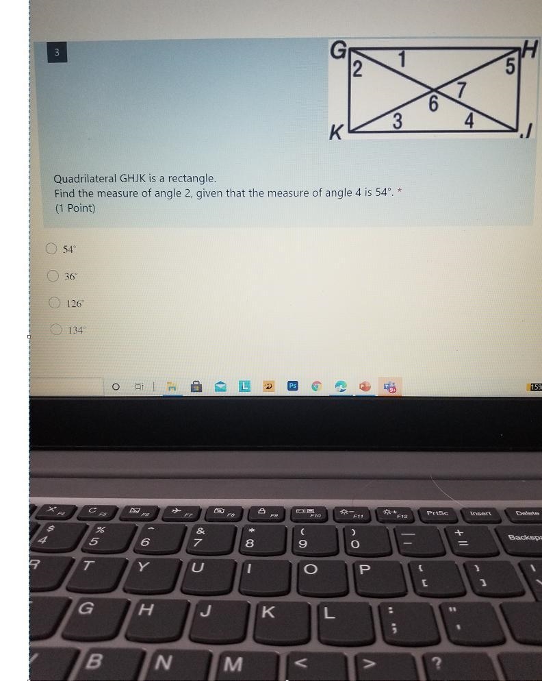 3 2 Н 5 7 6 3 к 4 Quadrilateral GHJK is a rectangle. Find the measure of angle 2, given-example-1