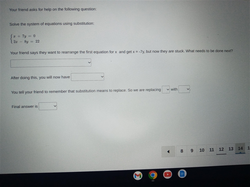 Your friend asks for help on the following question: Solve the system of equations-example-1