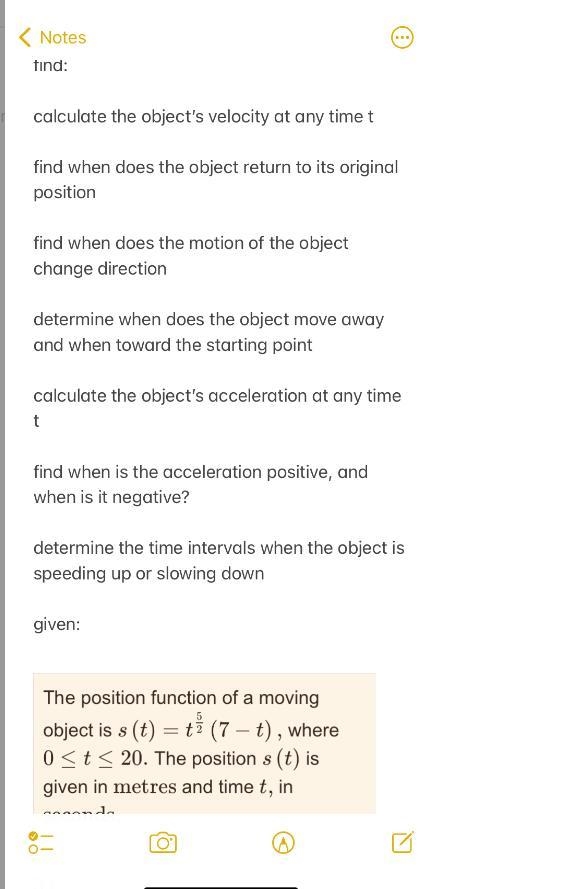 Find:when does the motion of the object change direction given:-example-2