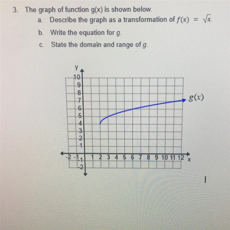 3. The graph of function g(x) is shown below.-example-1