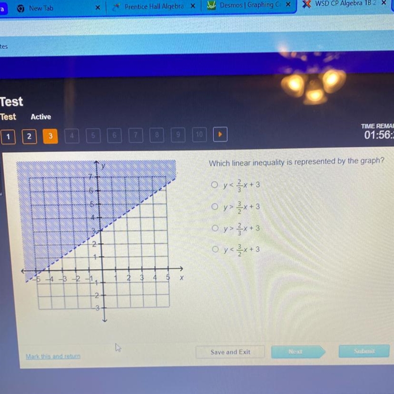 Which linear inequality is represented by the graph?-example-1