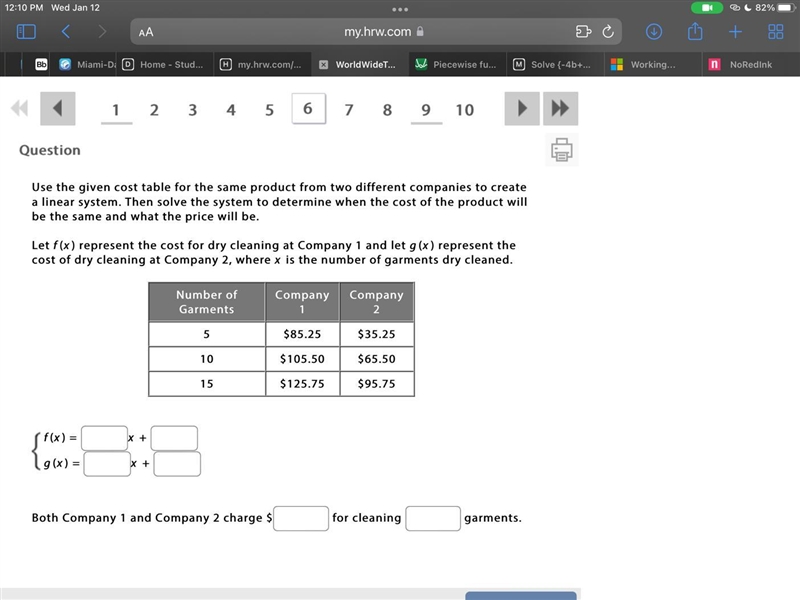 Use the given cost table for the same product from two different companies to create-example-1