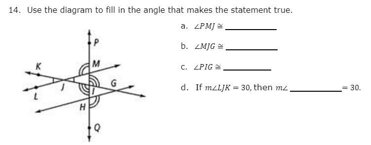 Use the diagram to fill in the angle that makes the statement true.-example-1