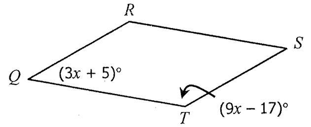 The quadrilateral below is a parallelogram. Solve for x.-example-1