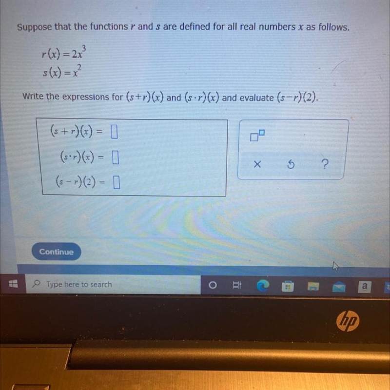 Suppose that the functions rand s are defined for all real numbers x as follows-example-1