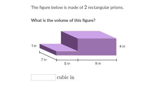 A figure is made of to rectangular prisms what is the volume?-example-1