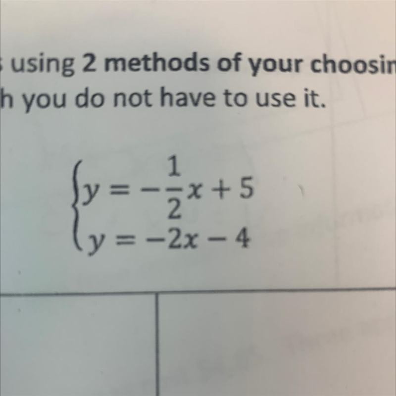 “Solve the following system of equations using the method of substitution.” Please-example-1