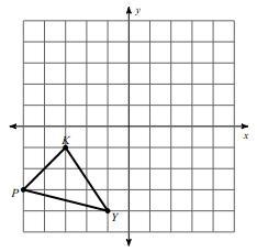 You reflect the triangle below over the x-axis. The coordinates of P' are ( , )-example-1