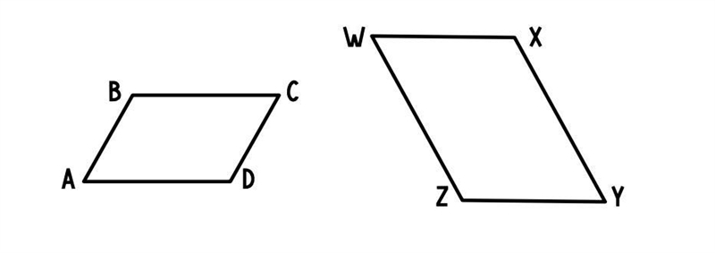 Figure ABCD is similar to figure WXYZ. Which proportion must be true for these figures-example-1