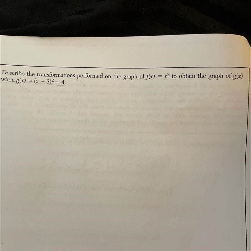 5 Describe the transformations performed on the graph of f(x) = x² to obtain the graph-example-1