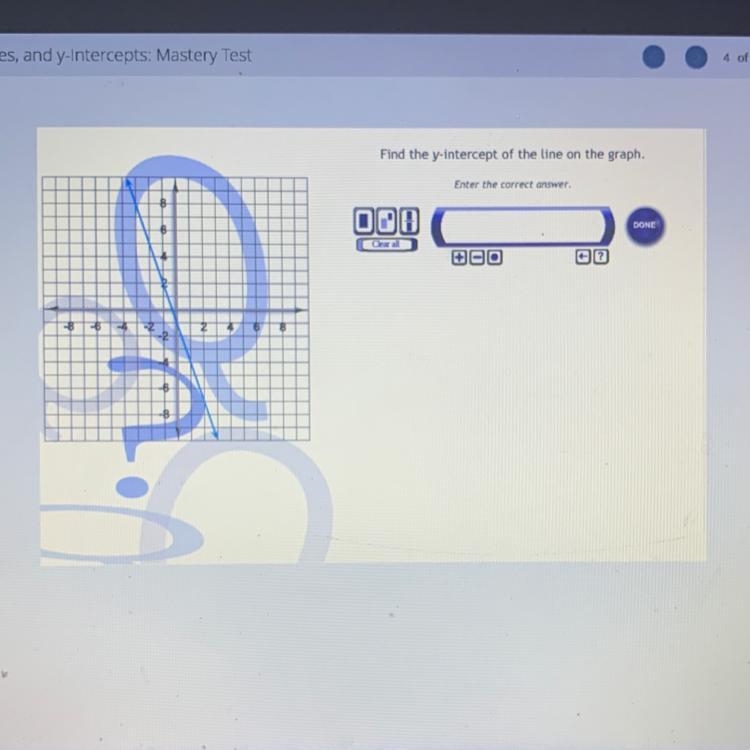 Find the y intercept of the line on the graph-example-1