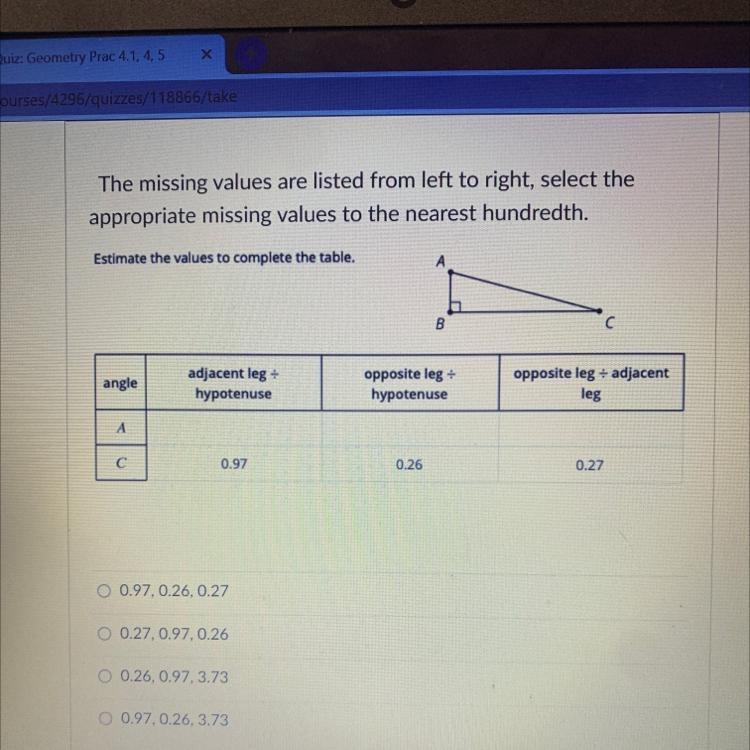 The missing values are listed from left to right, select theappropriate missing values-example-1