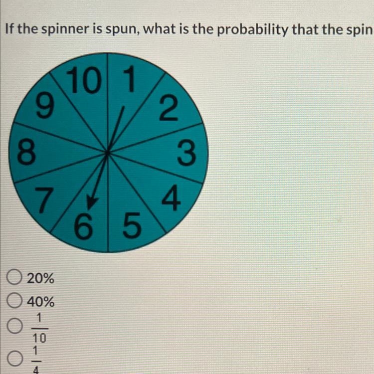 If the spinner is spun, what is the probability that the spinner will land on a multiple-example-1