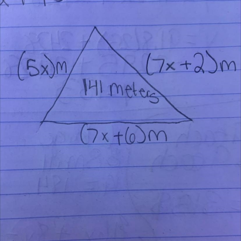 Use the diagram shown to the right to find the unknown lengths of sides. The perimeter-example-1