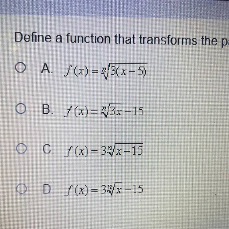 Define a function that transforms the parent root function with a horizontal compression-example-1