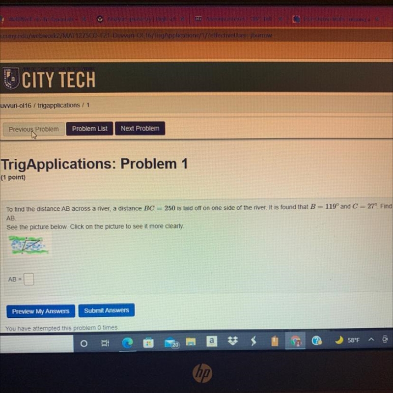 How do I solve this problem? To find the distance AB across a river, a distance BC-example-1