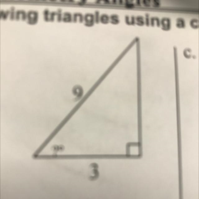 Find the required unknown angle of the following triangles using a calculator-example-1