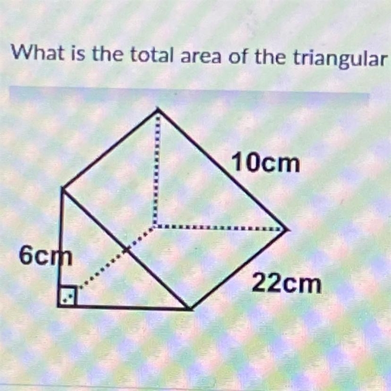 What is the total area of the triangular prism in square cm?10cm-example-1