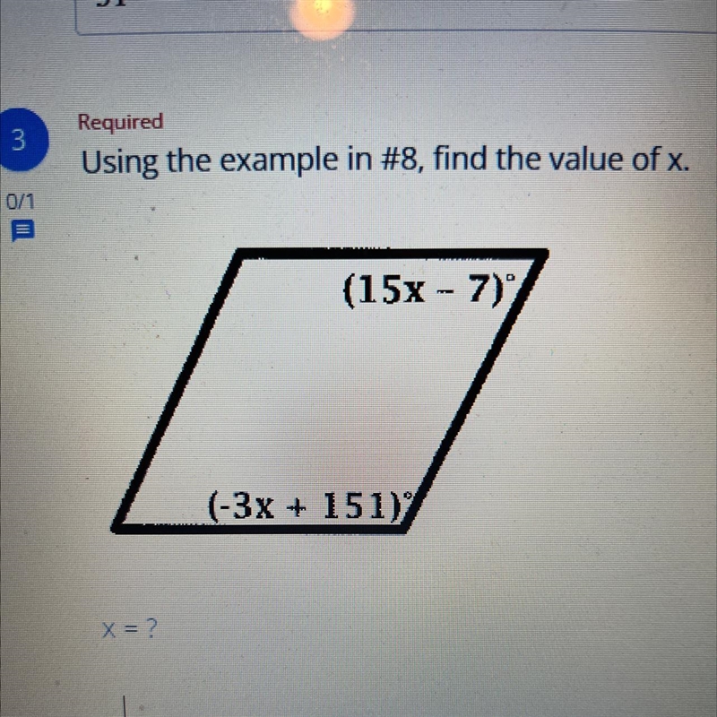 Using the example in #8, find the value of x-example-1