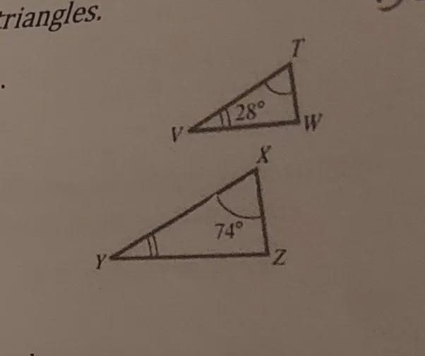 Find all unknown measure in each pair of similar trianglea-example-1