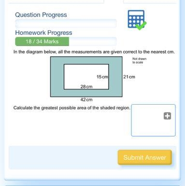 In the diagram below, all the measurements are given correct to the nearest cm. Not-example-1