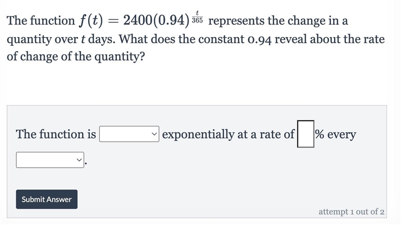 What does the constant 0.94 reveal about the rate of change of the quantity?-example-1