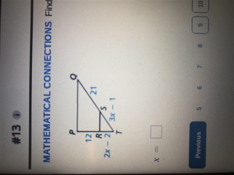 Find the value of x for which PQ II RS-example-1