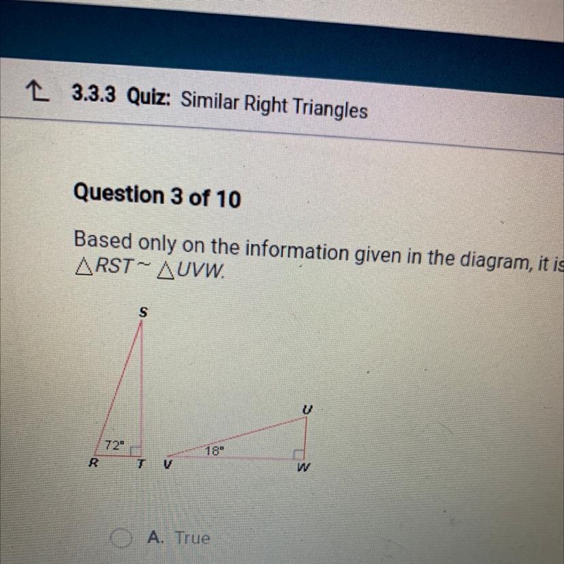 Based only on the information given in the diagram, it is guaranteed that ARST AUVW-example-1