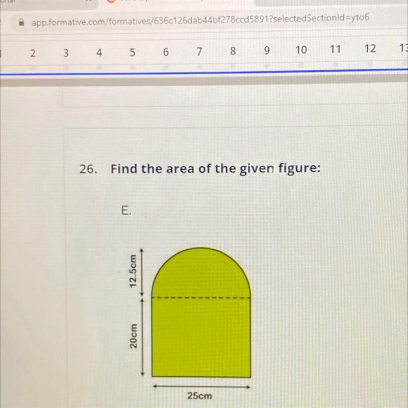 Find the area of the given figure-example-1