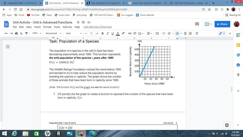 About how long will it take for the number of the species born in captivity to be-example-1