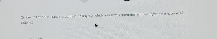 on the unit circle., in standard position an angle of which measure is coterminal-example-1